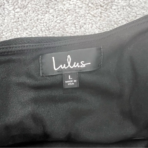 Lulus One Shoulder Ruffle Black Maxi Dress Women’s Sz L - Picture 4 of 7